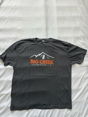 Next Level Apparel Charcoal Tee with Orange & White Big Creek Logo